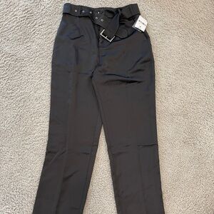 Dynamite Rhinestone Buckle Silk Trousers